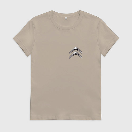 Женская футболка Citroen metal logo / Миндальный – фото 1