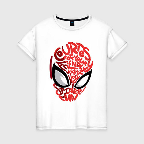Женская футболка Spider-Man text / Белый – фото 1