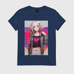Женская футболка Аниме девочка сердце