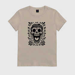 Женская футболка Татуировка смеющегося черепа