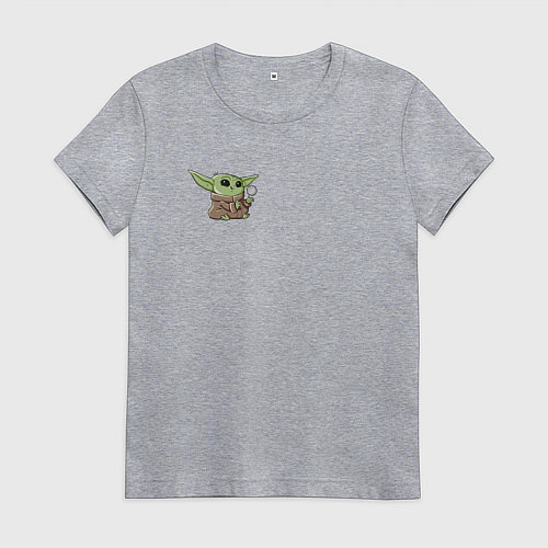 Женская футболка Персонаж Беби Йода / Меланж – фото 1