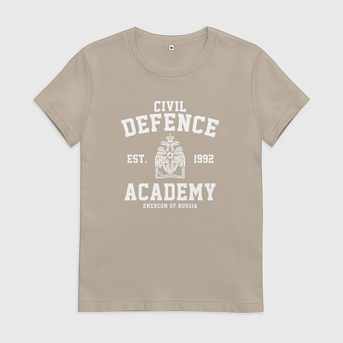 Женская футболка Академия Гражданской Защиты МЧС России - АГЗ / Миндальный – фото 1