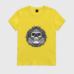 Женская футболка Череп в колючей проволоке