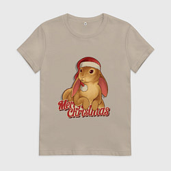 Женская футболка Новогодний кролик
