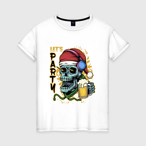 Женская футболка Skull Santa / Белый – фото 1