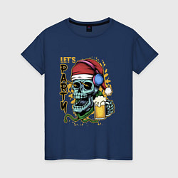 Женская футболка Skull Santa