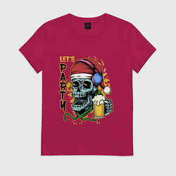 Женская футболка Skull Santa