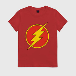 Футболка хлопковая женская Flash logo, цвет: красный