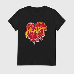 Футболка хлопковая женская Honey heart, цвет: черный