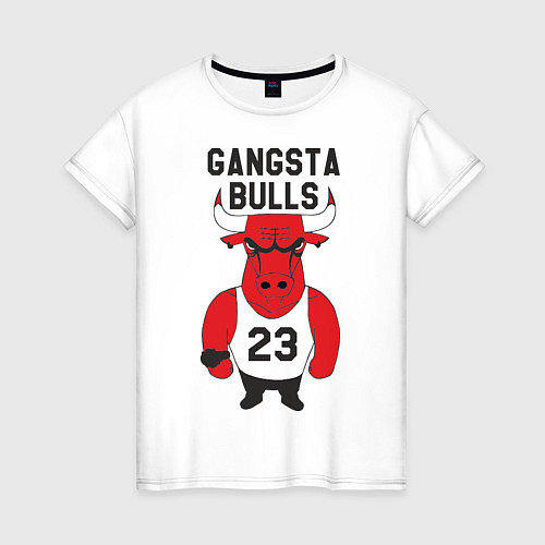 Женская футболка Gangsta Bulls 23 / Белый – фото 1