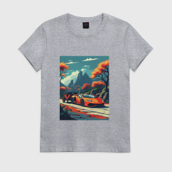 Женская футболка Одинокая ламборгини