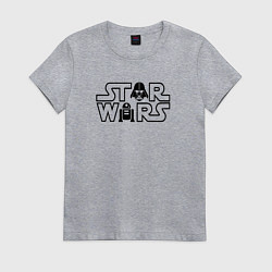 Футболка хлопковая женская Лого - Стар варс, цвет: меланж