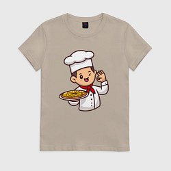 Женская футболка Поварёнок с пиццей