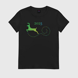 Женская футболка Новогодний олень 2025 года