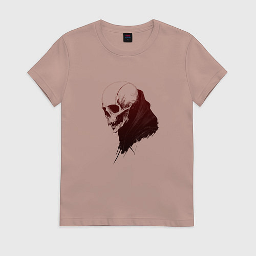 Женская футболка Череп с острыми клыками / Пыльно-розовый – фото 1