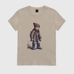Женская футболка Школьник в высоких ботинках