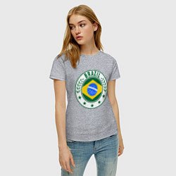 Футболка хлопковая женская Brazil 2014, цвет: меланж — фото 2