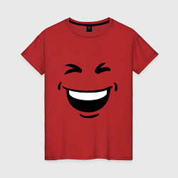 Футболка хлопковая женская Генератор смеха, цвет: красный