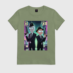 Женская футболка Рик и Морти крутые гангстеры - нейроарт