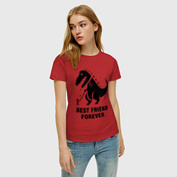 Футболка хлопковая женская Godzilla best friend, цвет: красный — фото 2