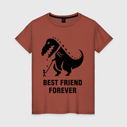 Футболка хлопковая женская Godzilla best friend, цвет: кирпичный