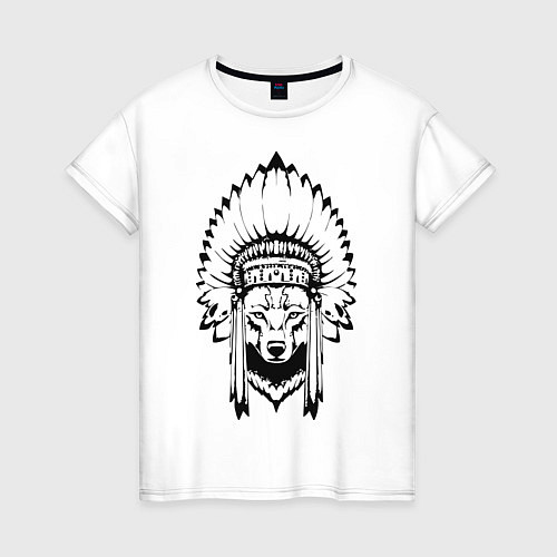 Женская футболка Лис-индеец / Белый – фото 1