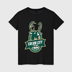 Женская футболка Milwaukee Bucks cream city