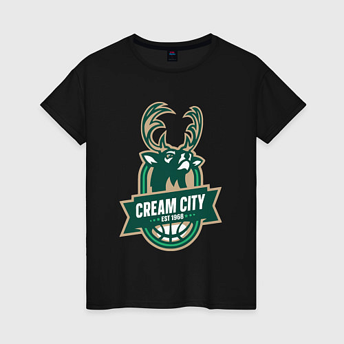 Женская футболка Milwaukee Bucks cream city / Черный – фото 1