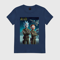 Женская футболка Rick and Morty - air force нейроарт