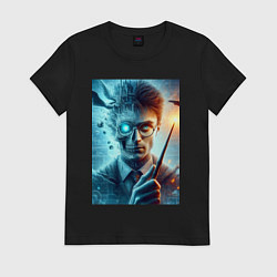 Женская футболка Harry Potter - wizard with magic stick
