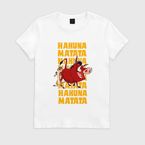 Женская футболка Акуна матата Тимон и Пумба - Король лев / Белый – фото 1