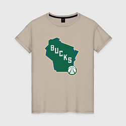 Женская футболка Bucks team