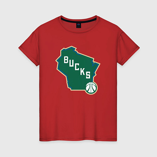 Женская футболка Bucks team / Красный – фото 1