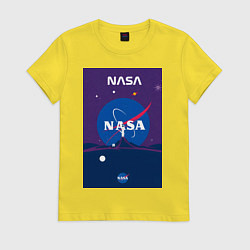 Женская футболка NASA фиолетовый плакат