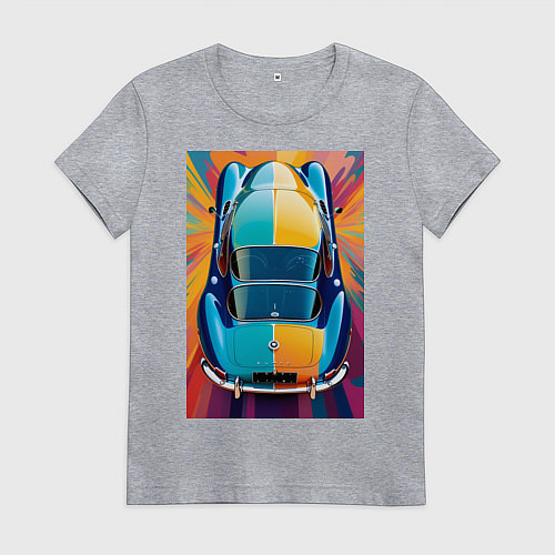 Женская футболка Яркий ретро автомобиль / Меланж – фото 1