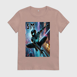 Женская футболка Neon Spider-man - ai art fantasy