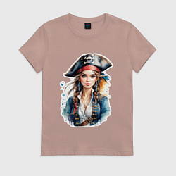 Женская футболка Девушка пиратка