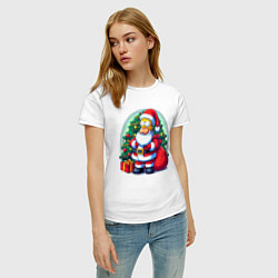 Футболка хлопковая женская Santa Simpson - ai art, цвет: белый — фото 2