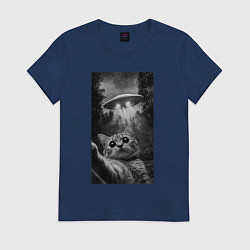 Женская футболка Котейка и НЛО