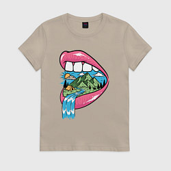 Женская футболка Природа во рту