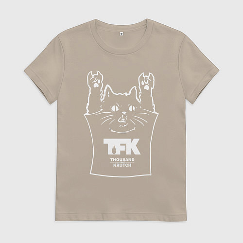 Женская футболка Thousand Foot Krutch - cat rock / Миндальный – фото 1