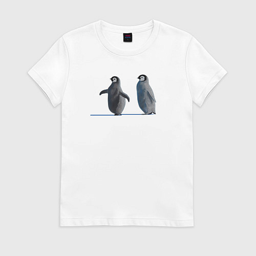 Женская футболка Пингвины пара / Белый – фото 1