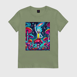 Женская футболка Рик Санчес показывает жест победы