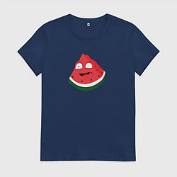 Женская футболка Арбуз озадаченно улыбается - мем