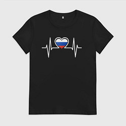 Женская футболка Россия в сердце