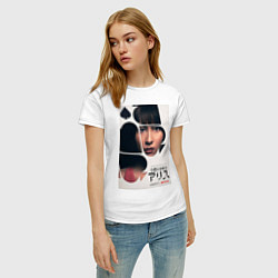 Футболка хлопковая женская Алиса в пограничье 2 Усаги, цвет: белый — фото 2