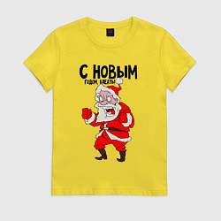 Женская футболка Злой дед мороз с новым годом блеать