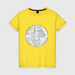 Женская футболка Звезда смерти чертёж