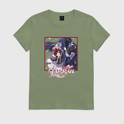 Футболка хлопковая женская Клара, цвет: авокадо