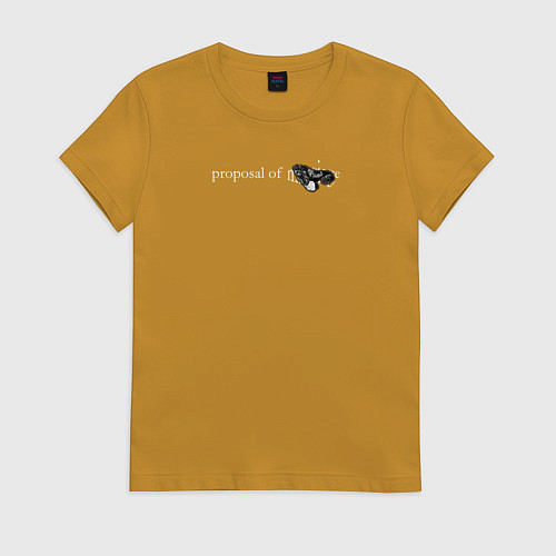 Женская футболка Proposal of marriage Кира Йошикаге рука JoJo / Горчичный – фото 1
